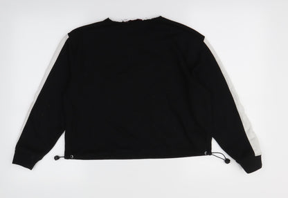 Back view of Boohoo women’s black jumper, size UK 8
