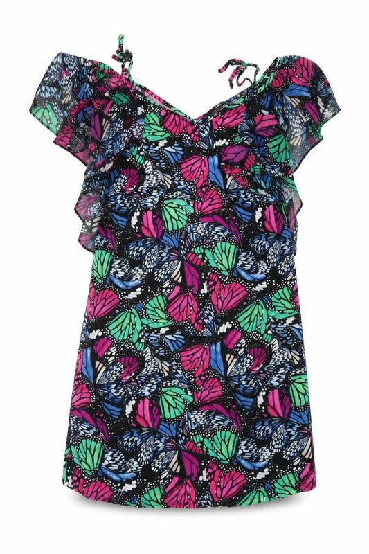 Front view of George women’s multicoloured animal print fit & flare, size UK 10