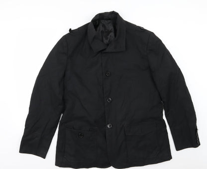 Additional front view of Remus Uomo women’s black overcoat coat, size XL