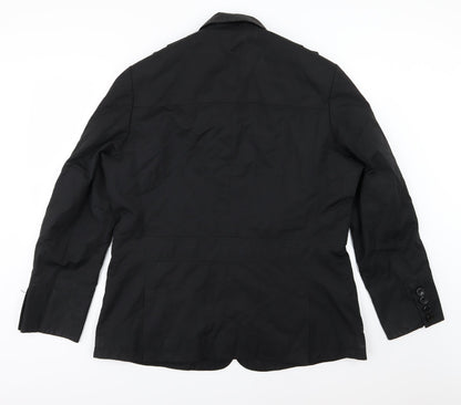 Back view of Remus Uomo women’s black overcoat coat, size XL