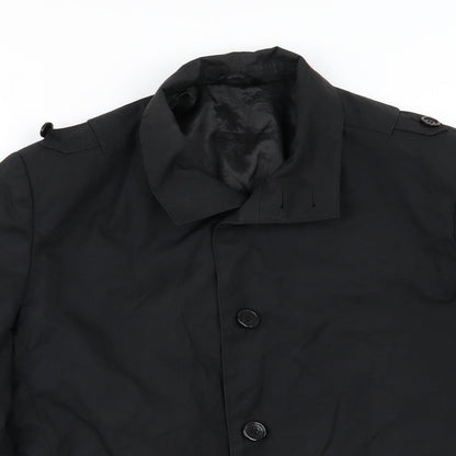 Close-up detail of Remus Uomo women’s black overcoat coat, size XL