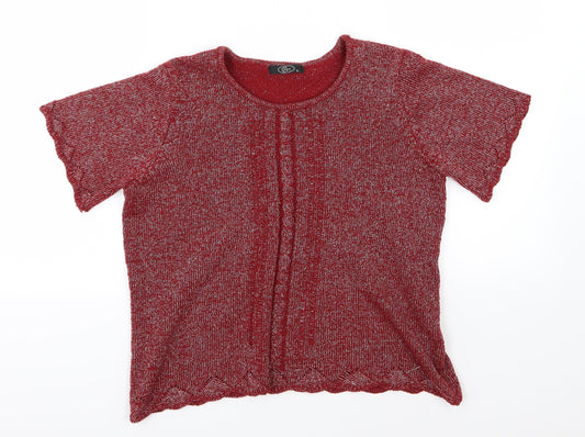 Bonmarché Womens Red  Knit Pullover Jumper Size S