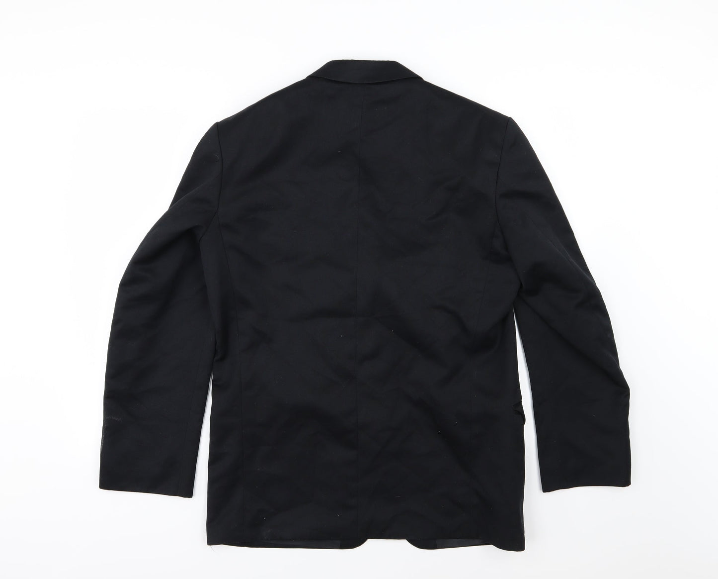 Preworn Mens Black  Rayon Jacket Suit Jacket Size 38