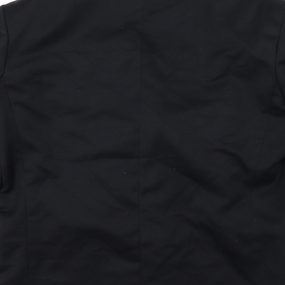 Preworn Mens Black  Rayon Jacket Suit Jacket Size 38