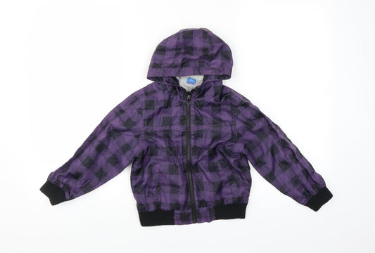 Adams Boys Purple Check  Jacket  Size 5 Years