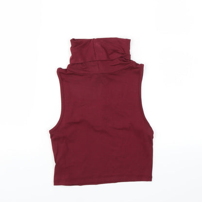 Back view of Missguided women’s purple basic tank, size UK 8, - cropped