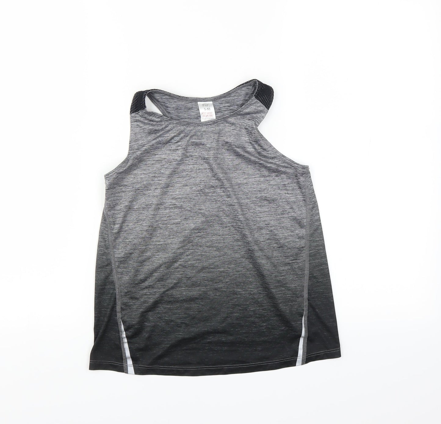 F&F Girls Grey   Basic Tank Size 9-10 Years