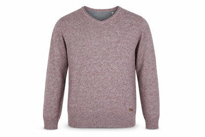 Front view of Brave Soul men’s purple jumper, size L