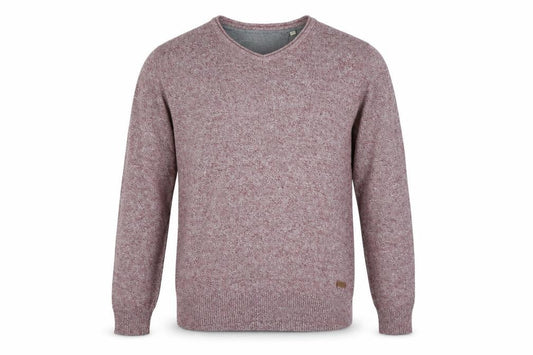 Front view of Brave Soul men’s purple jumper, size L
