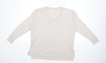 Additional front view of Jumper women’s beige knit jumper, size UK 16