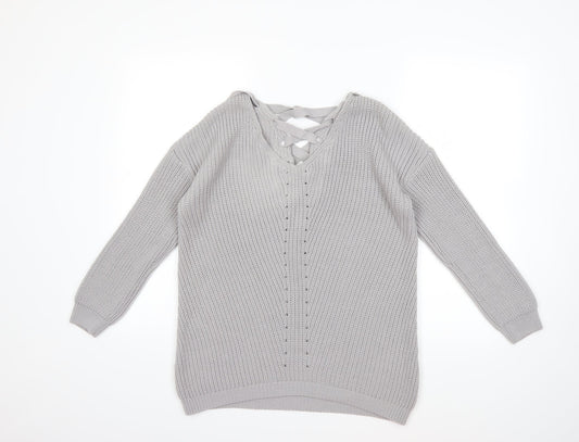 Primark Womens Grey  Knit Pullover Jumper Size 6