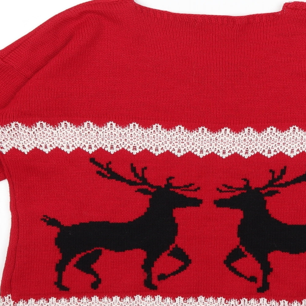 Preworn Womens Red  Knit Pullover Jumper Size S