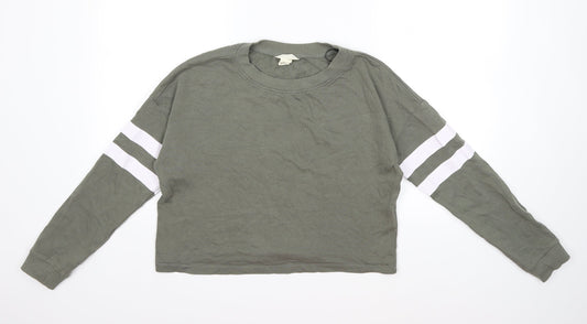 H&M Girls Green   Pullover Sweatshirt Size 13-14 Years