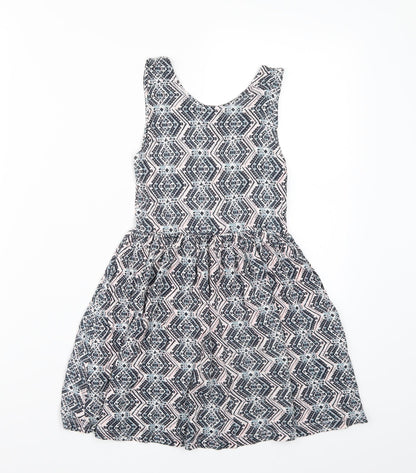 Back view of Primark girls’ grey a-line, size 7-8, years