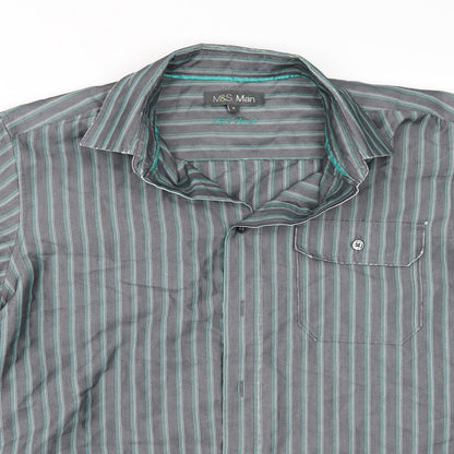 Marks & Spencer Mens Grey    Button-Up Size M