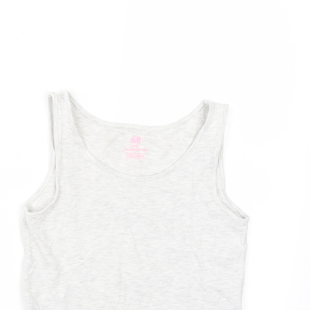 H&M Girls Grey   Basic Tank Size 11 Years