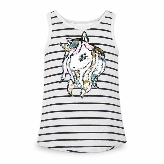 H&M Girls White Striped  Basic Tank Size 5 Years