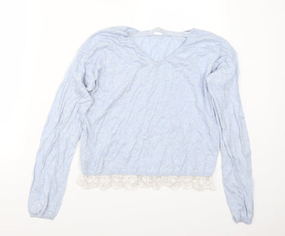 Back view of H&M girls’ blue jumper, size 13, years