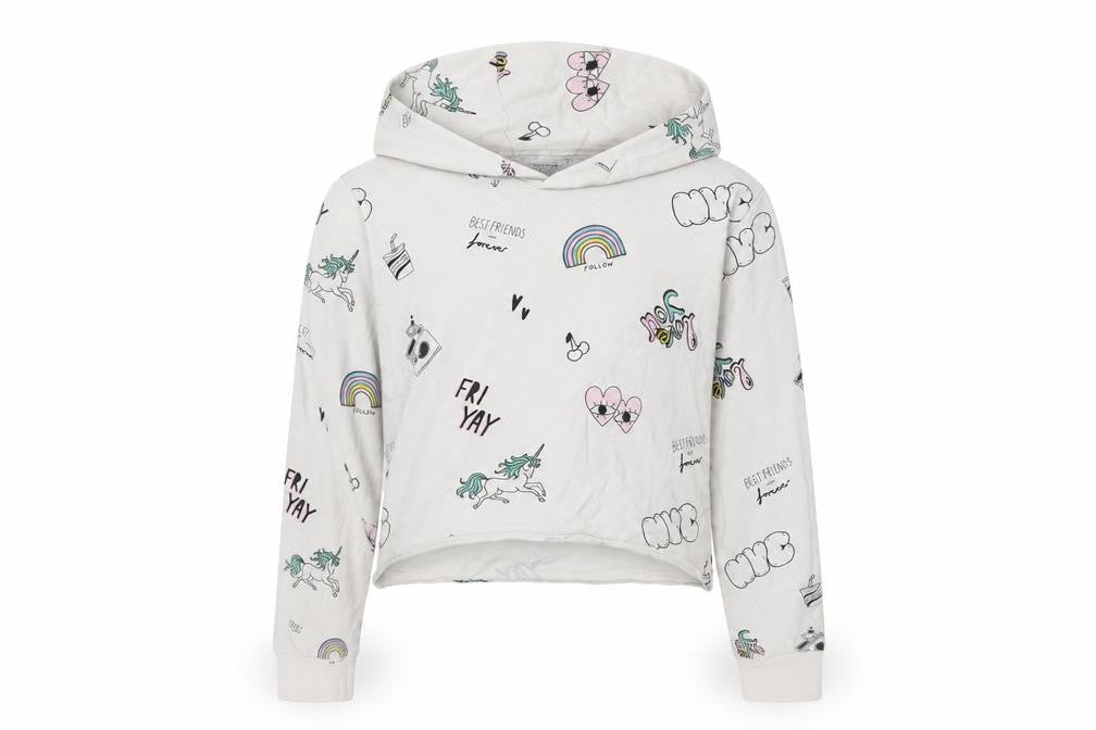 H&M Girls White   Pullover Hoodie Size 11 Years