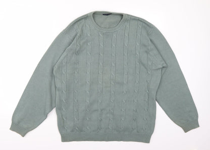 Back view of Westrock men’s green jumper, size M