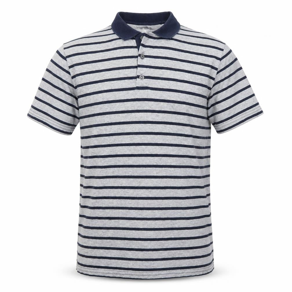 Cedarwood State Mens Grey Striped Polo Size M