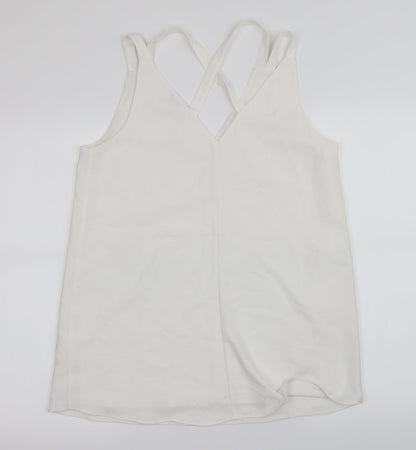 Preloved River Island Womens White   Basic Blouse Size 12 - Back