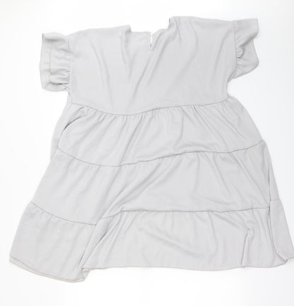 Back view of I SAW IT FIRST women’s grey a-line, size UK 10