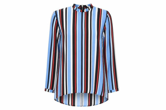 Atmosphere Womens Blue Striped  Basic Blouse Size 4