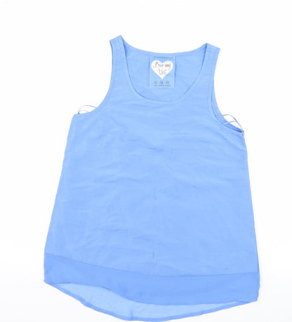 Additional front view of Atmosphere women’s blue basic tank, size UK 6