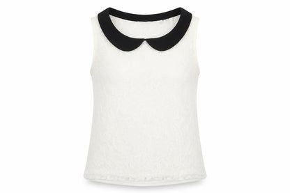 Jennyfer Womens White  Lace Basic Tank Size S