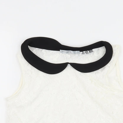 Jennyfer Womens White  Lace Basic Tank Size S