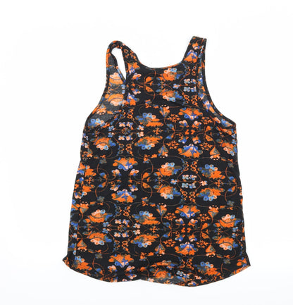 Back view of Atmosphere women’s black geometric jersey basic tank, size UK 6