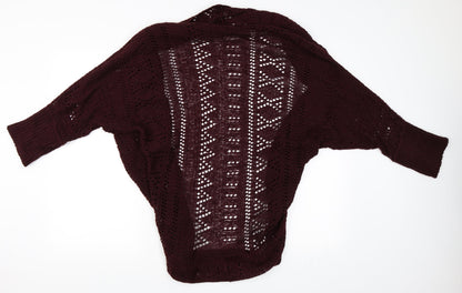 Back view of Evie women’s red cardigan jumper, size UK 12