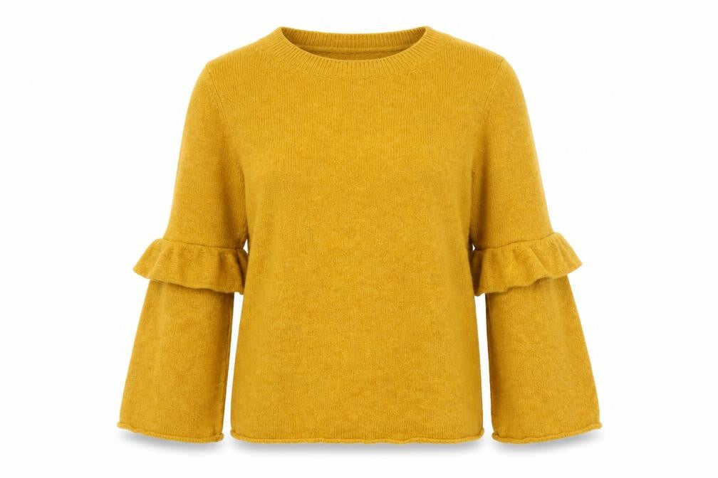 F&F Womens Yellow   Pullover Jumper Size 12  - Bell Sleeve