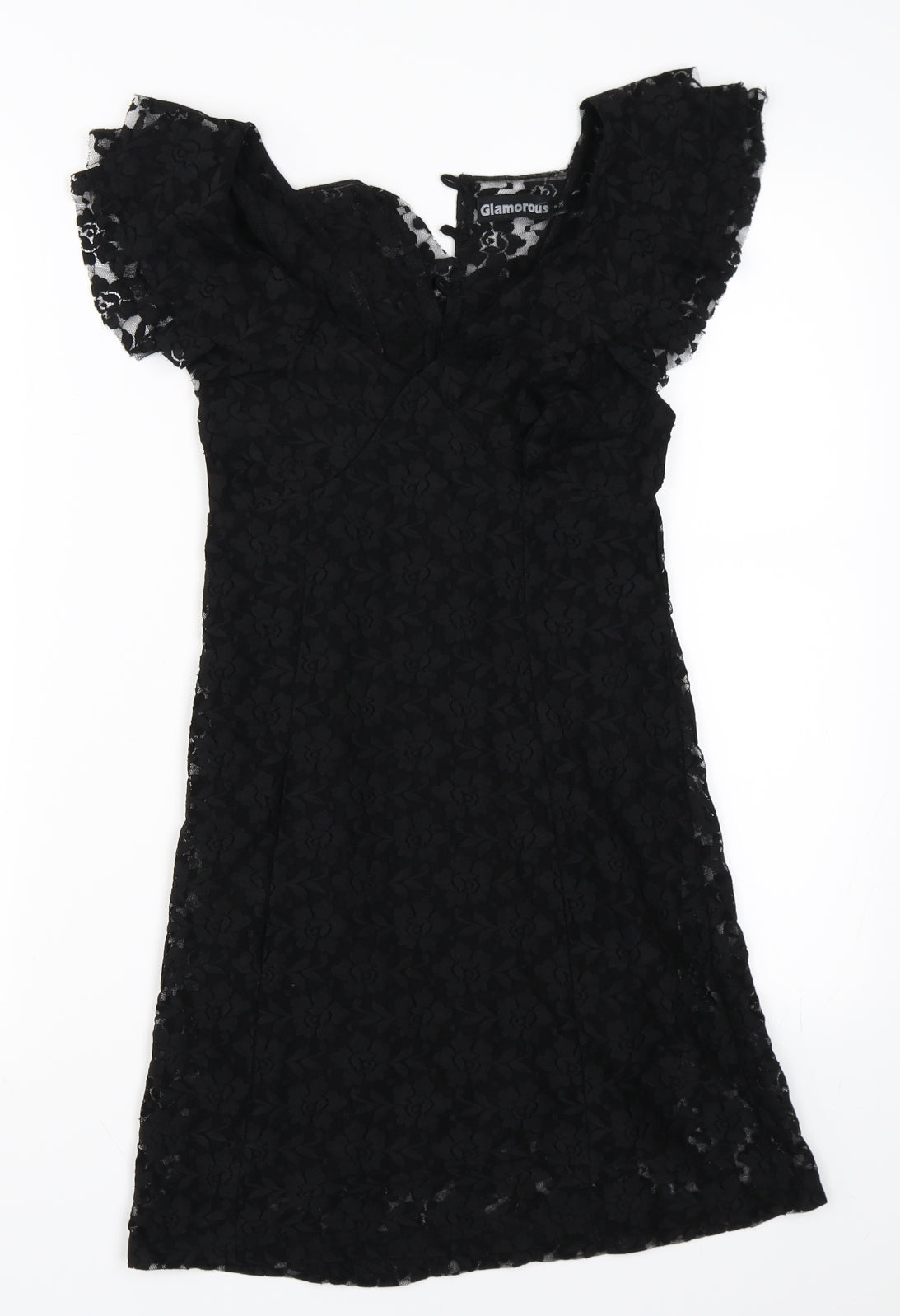 Glamorous Womens Black  Lace Shift  Size 8