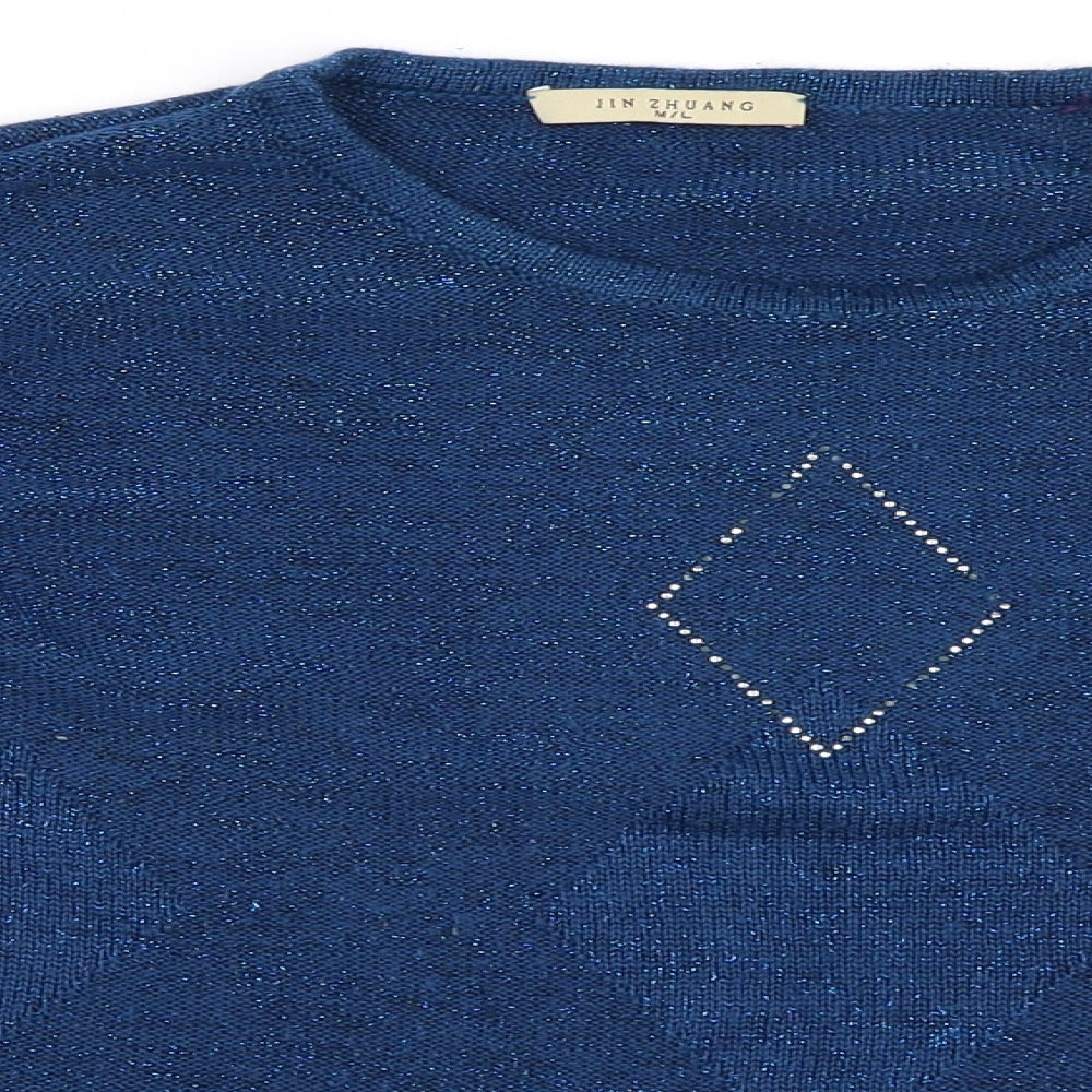 Jin Zhuang Womens Blue   Pullover Jumper Size M
