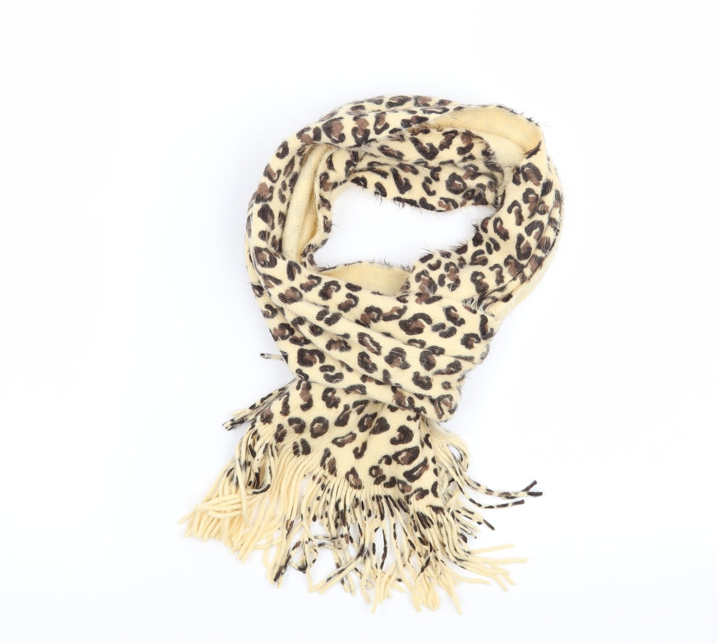Preworn Womens Beige Animal Print   Scarf