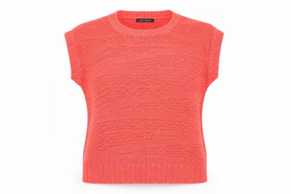 Front view of QED London women’s red jumper, size UK 12