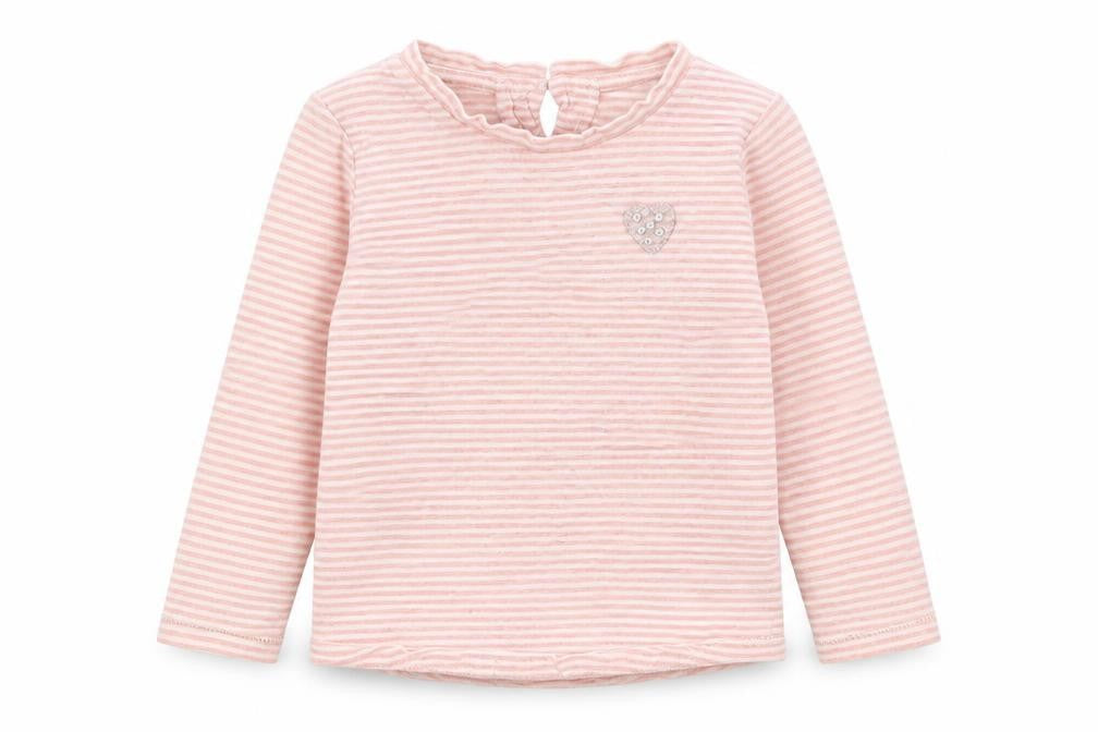 NEXT Girls Pink Striped  Basic T-Shirt Size 3 Years