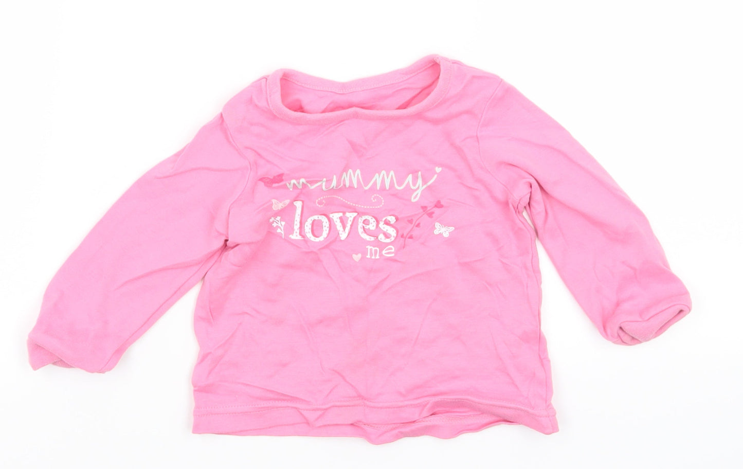 George Girls Pink   Basic T-Shirt Size 9-12 Months