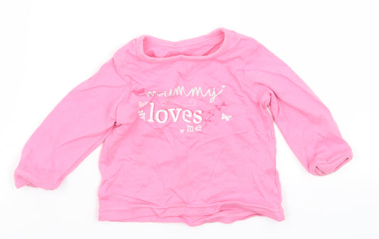 George Girls Pink   Basic T-Shirt Size 9-12 Months