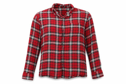 Divided by H&M Womens Red Check  Kimono Button-Up Size 14