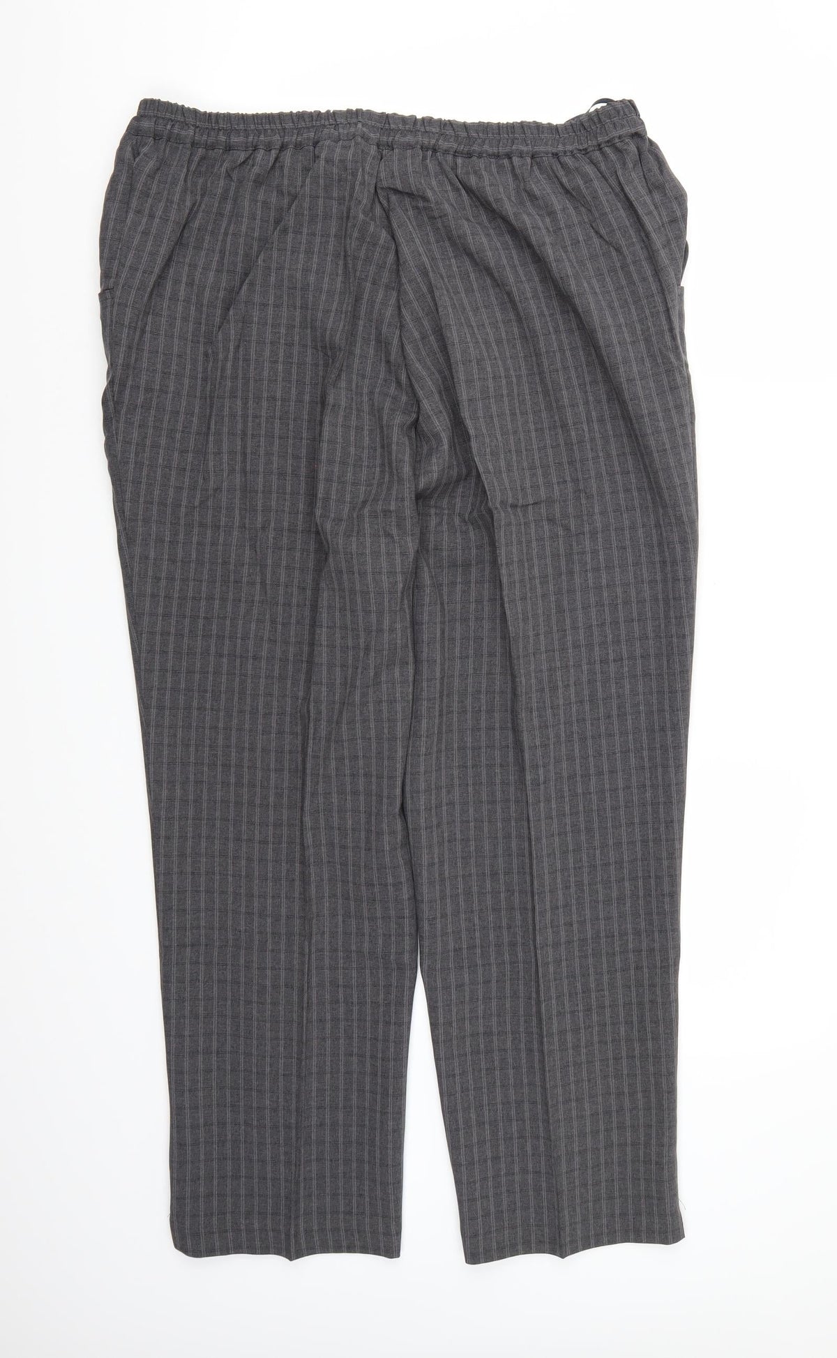 Special Collection Womens Grey Check Rayon Trousers  Size 18 L27 in