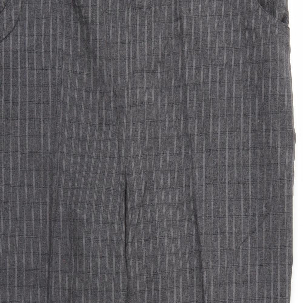 Special Collection Womens Grey Check Rayon Trousers  Size 18 L27 in