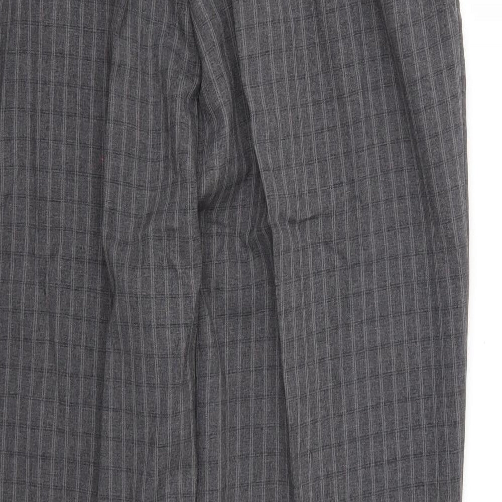 Special Collection Womens Grey Check Rayon Trousers  Size 18 L27 in