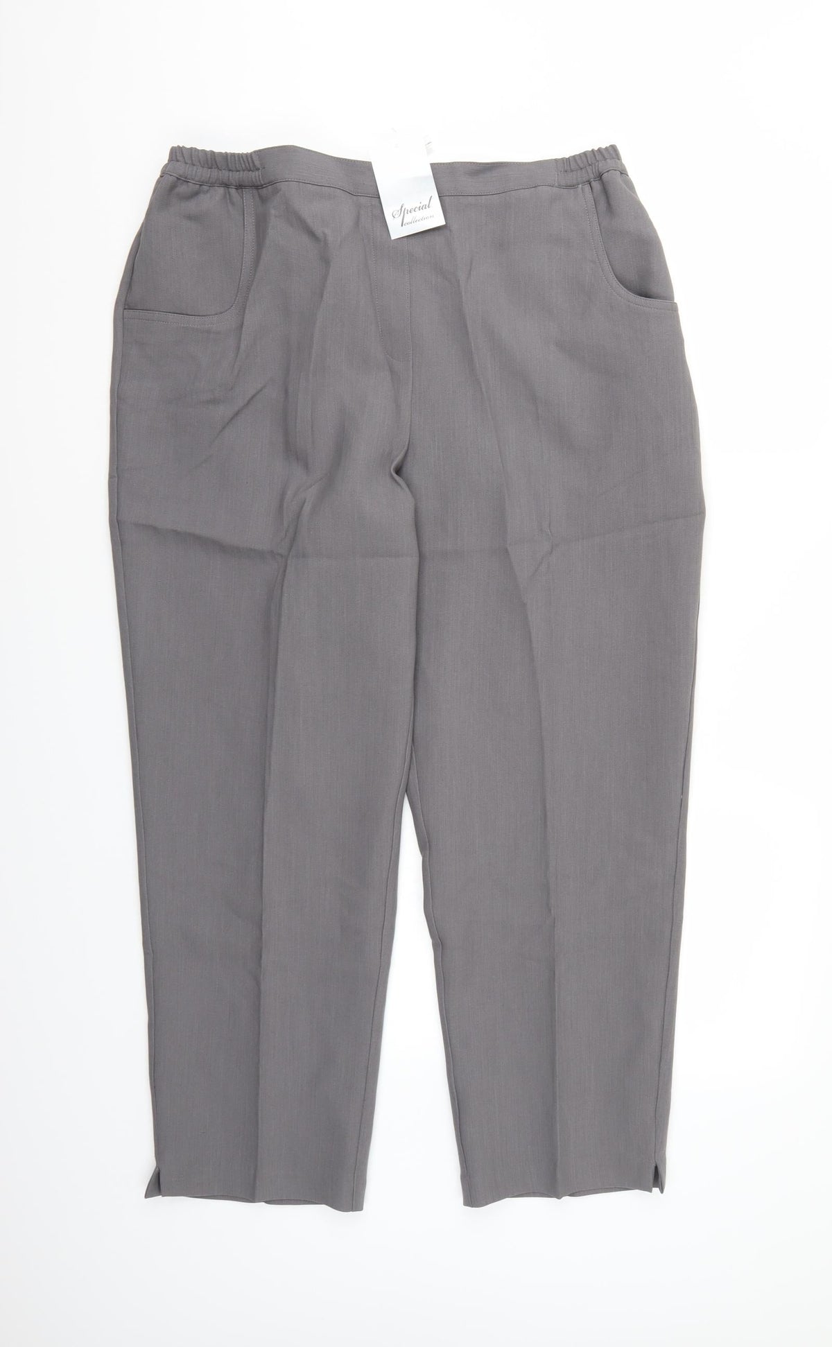 Special Collection Womens Grey  Rayon Trousers  Size 18 L24 in