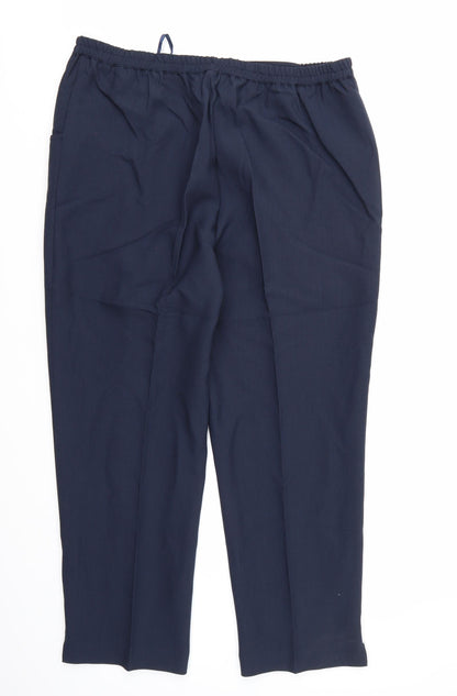 Special Collection Womens Blue  Rayon Trousers  Size 18 L26 in