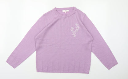 Julipa Womens Purple  Knit Pullover Jumper Size 16