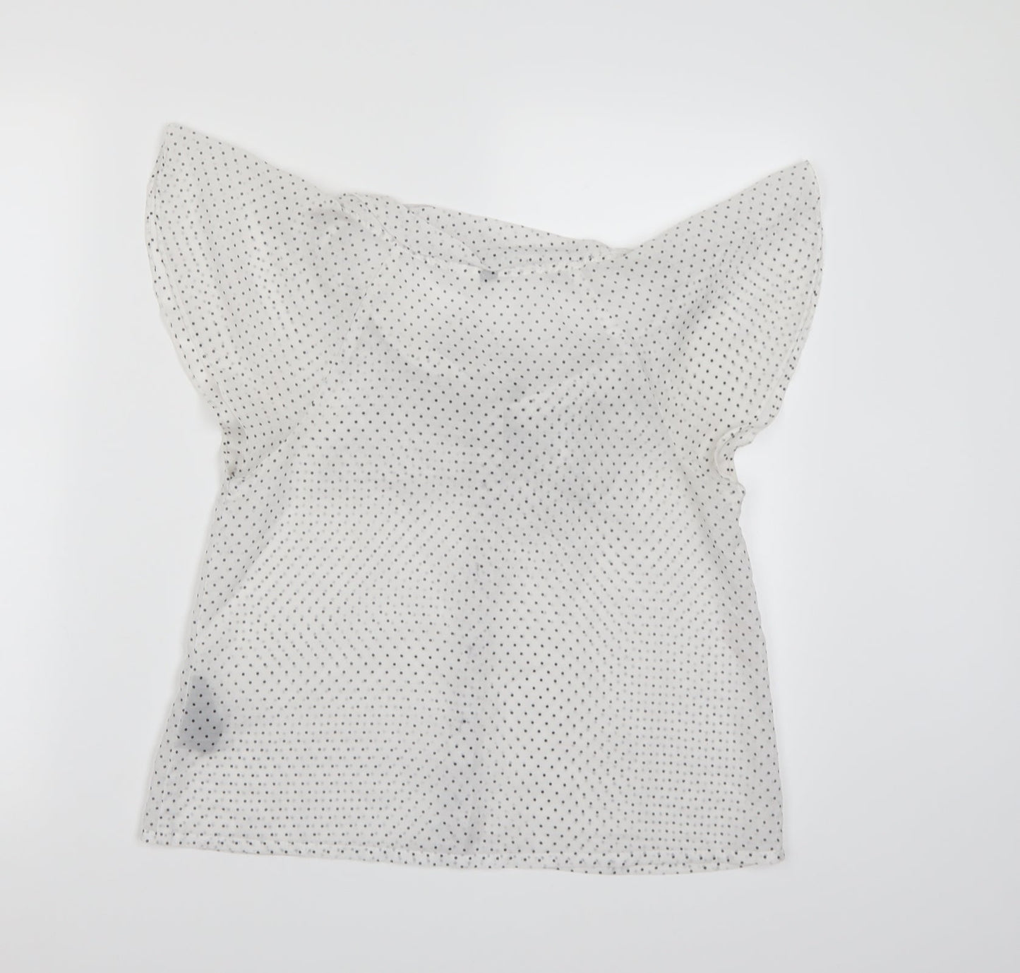 Divided by H&M Womens White Polka Dot  Basic Blouse Size 8