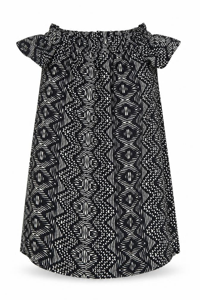 Atmosphere Womens Black Geometric  Basic Blouse Size 10
